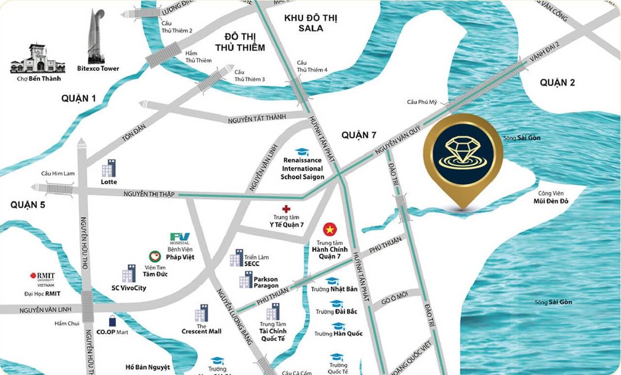 vị trí dự án noble crystal riverside